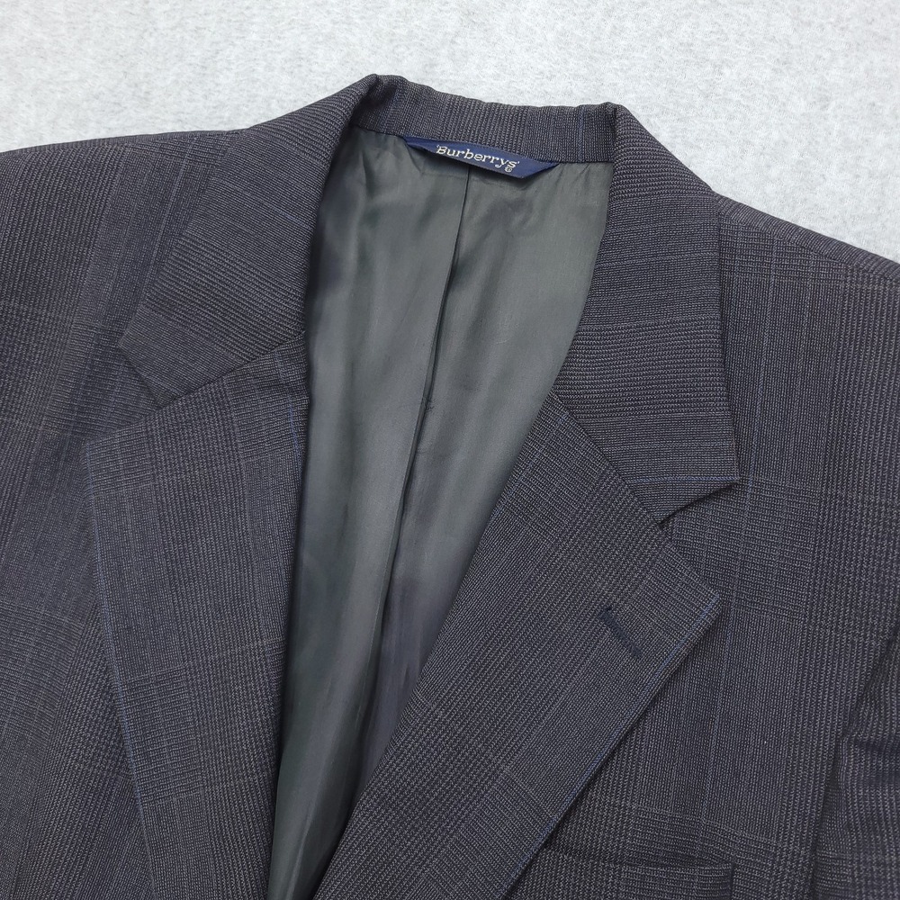 Vintage Burberrys Blazer Mens 41R Gray Plaid Wool Sport Coat Landons‎ 90s Jacket
